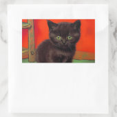 Sticker Rectangulaire Van Gogh Style Chat noir (Sac)
