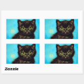Sticker Rectangulaire Van Gogh Style Pouting Kitten (Feuille)