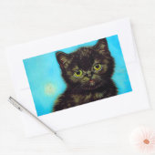 Sticker Rectangulaire Van Gogh Style Pouting Kitten (Enveloppe)