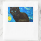 Sticker Rectangulaire Van Gogh Style Starry Night Cat (Sac)