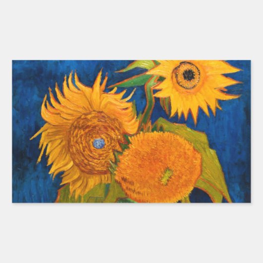 Sticker Rectangulaire Van Gogh Sunflowers (Devant)