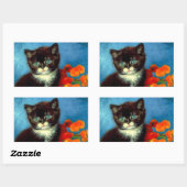Sticker Rectangulaire Van Gogh Tuxedo Cat (Feuille)