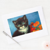 Sticker Rectangulaire Van Gogh Tuxedo Cat (Enveloppe)