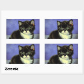 Sticker Rectangulaire Van Gogh Tuxedo Kitten (Feuille)