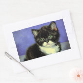 Sticker Rectangulaire Van Gogh Tuxedo Kitten (Enveloppe)