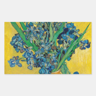 Sticker Rectangulaire Van Gogh Vase avec l'impressionnisme classique d'I