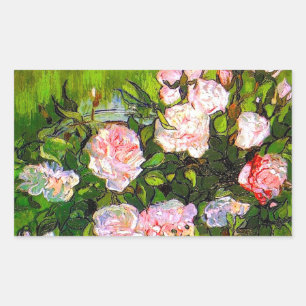 Sticker Rectangulaire Van Gogh Vie morte avec des roses roses roses