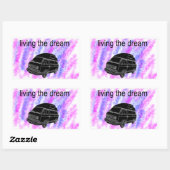 Sticker Rectangulaire Van Vie camper van (Feuille)