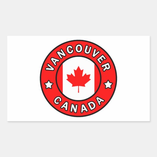 Sticker Rectangulaire Vancouver Canada (Devant)