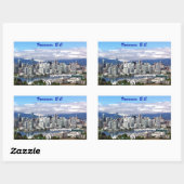 Sticker Rectangulaire Vancouver Skyline (Feuille)