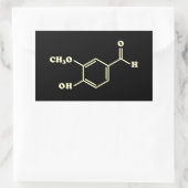 Sticker Rectangulaire Vanille Vanillin Formule chimique moléculaire (Sac)