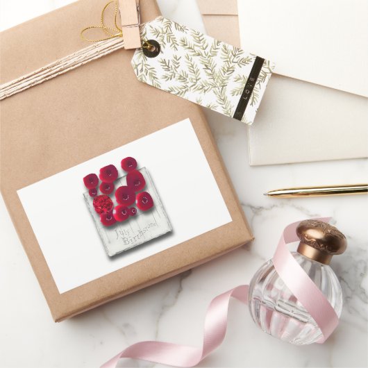Sticker Rectangulaire variations de l'objet_4 sur le rubis (Cadeaux)