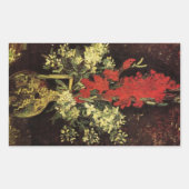 Sticker Rectangulaire Vase avec Gladioli, oeillets de Vincent van Gogh (Devant)