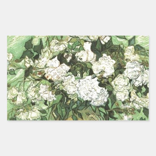 Sticker Rectangulaire Vase avec Roses - Van Gogh (Devant)