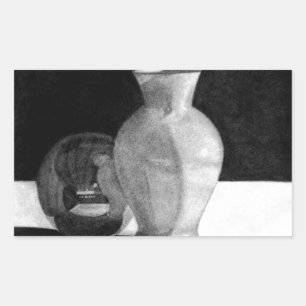Sticker Rectangulaire Vase avec sphère
