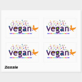 Sticker Rectangulaire Vegan coloré (Feuille)
