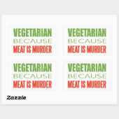Sticker Rectangulaire Végétarien (Feuille)