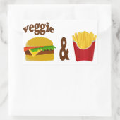 Sticker Rectangulaire Veggie Burger et Fries (Sac)