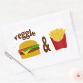 Sticker Rectangulaire Veggie Burger et Fries (Enveloppe)