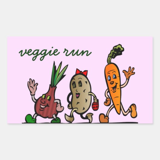 Sticker Rectangulaire veggie fun (Devant)