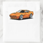 Sticker Rectangulaire Véhicule de dessin animé orange (Sac)