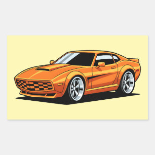 Sticker Rectangulaire Véhicule Toon Orange