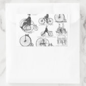 Sticker Rectangulaire Vélo à grande roue Penny Farthing (Sac)
