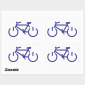 Sticker Rectangulaire Vélo d'alimentation bleu (Feuille)