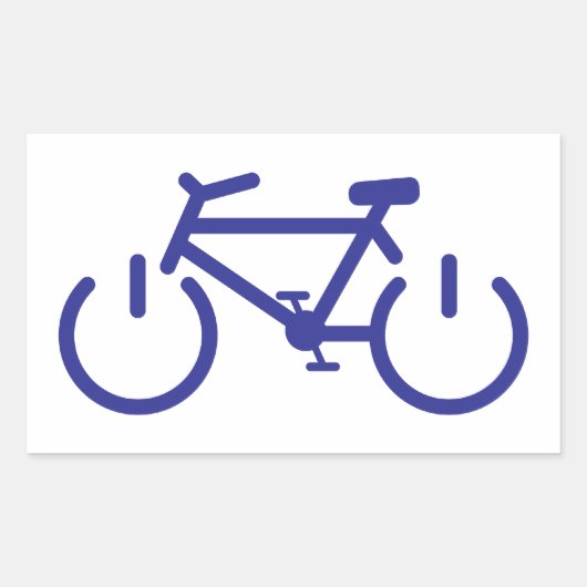 Sticker Rectangulaire Vélo d'alimentation bleu (Devant)
