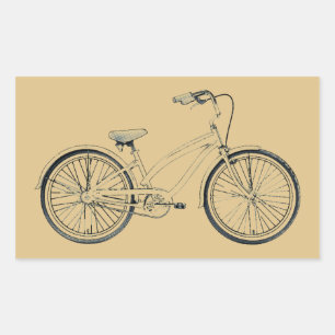 Sticker Rectangulaire vélo de croisière rétro