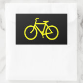 Sticker Rectangulaire Vélo jaune (Sac)