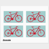 Sticker Rectangulaire vélo rouge, vélo (Feuille)