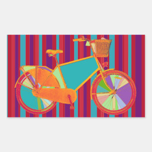 Sticker Rectangulaire vélo - vélo + vélo