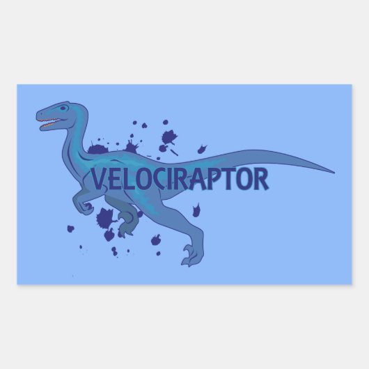 Sticker Rectangulaire Velociraptor (Devant)