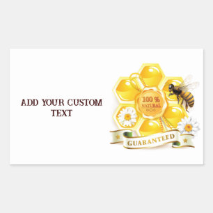 Sticker Rectangulaire Vendeur de miel d'abeille Apiculteur Apiariste