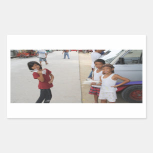 Sticker Rectangulaire Vendeurs de bougies