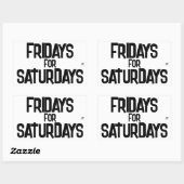 Sticker Rectangulaire Vendredis pour samedis – Punition de week-end (Feuille)