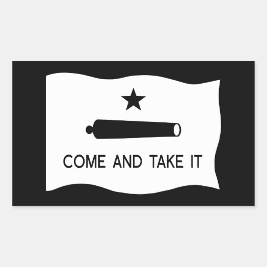 Sticker Rectangulaire Venez et prenez le drapeau ~ Texas (Devant)