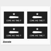 Sticker Rectangulaire Venez et prenez le drapeau ~ Texas (Feuille)