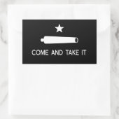 Sticker Rectangulaire Venez et prenez le drapeau ~ Texas (Sac)