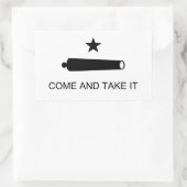 Sticker Rectangulaire Venez et prenez le Texas Drapeau bataille de Gonza (Sac)
