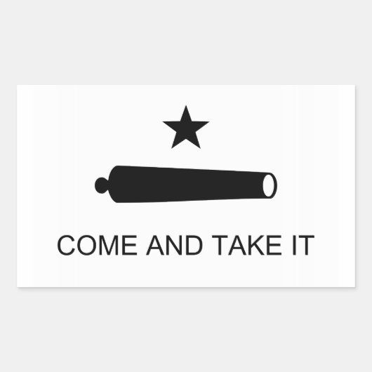 Sticker Rectangulaire Venez et prenez le Texas Drapeau bataille de Gonza (Devant)