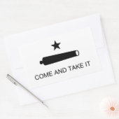 Sticker Rectangulaire Venez et prenez le Texas Drapeau bataille de Gonza (Enveloppe)