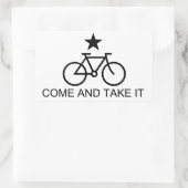 Sticker Rectangulaire Venez et prenez le vélo (Sac)