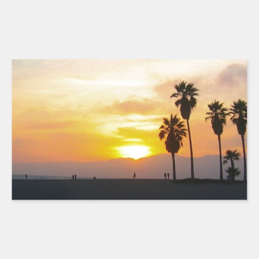 Sticker Rectangulaire Venice Beach California Sunset (Devant)