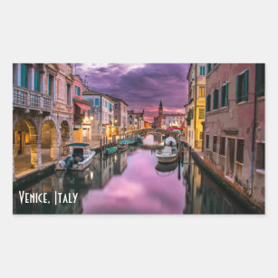 Sticker Rectangulaire Venise, canal pittoresque de l'Italie et