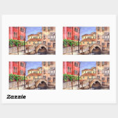 Sticker Rectangulaire Venise - Stylo & Laver Aquarelle (Feuille)