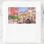 Sticker Rectangulaire Venise - Stylo & Laver Aquarelle (Sac)