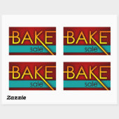 Sticker Rectangulaire vente de gâteaux (typographique) (Feuille)