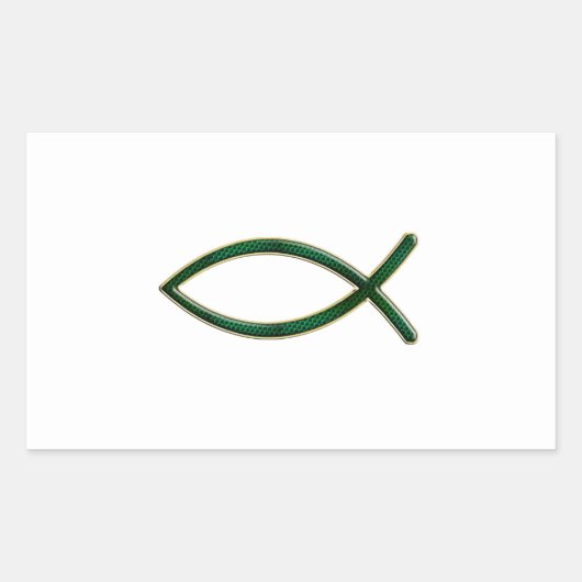 Sticker Rectangulaire ver 01 - Jésus Poisson - Arrière - plan clair (Devant)